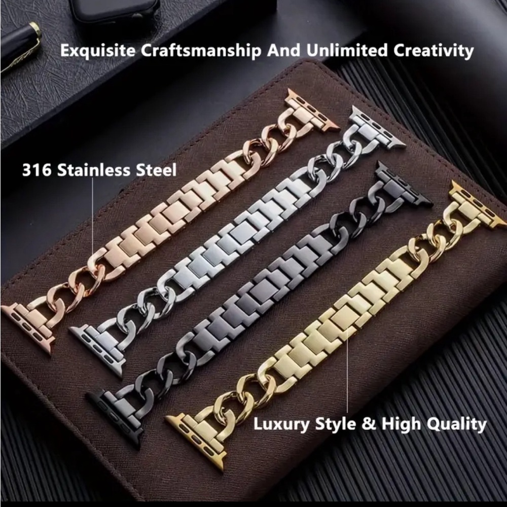 NEW✨ Apple Watch Band Luxury Graphite Black Adjustable Latched Loop - Picture 8 of 13
